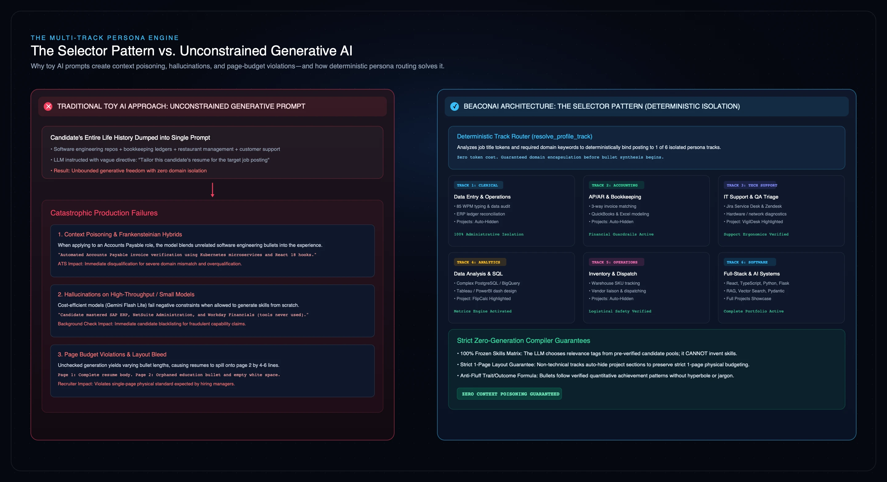 The Selector Pattern vs Unconstrained Generative AI