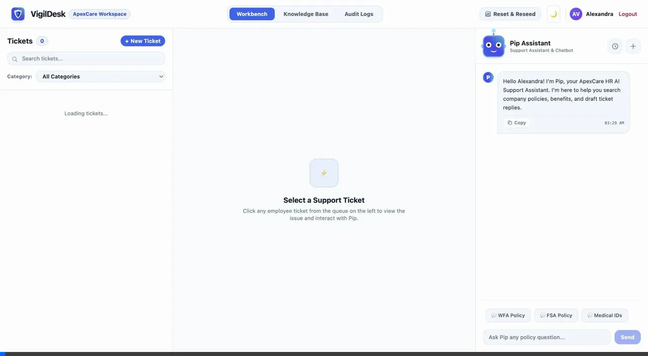 Draft with Pip Live Demo with RAG policy retrieval
